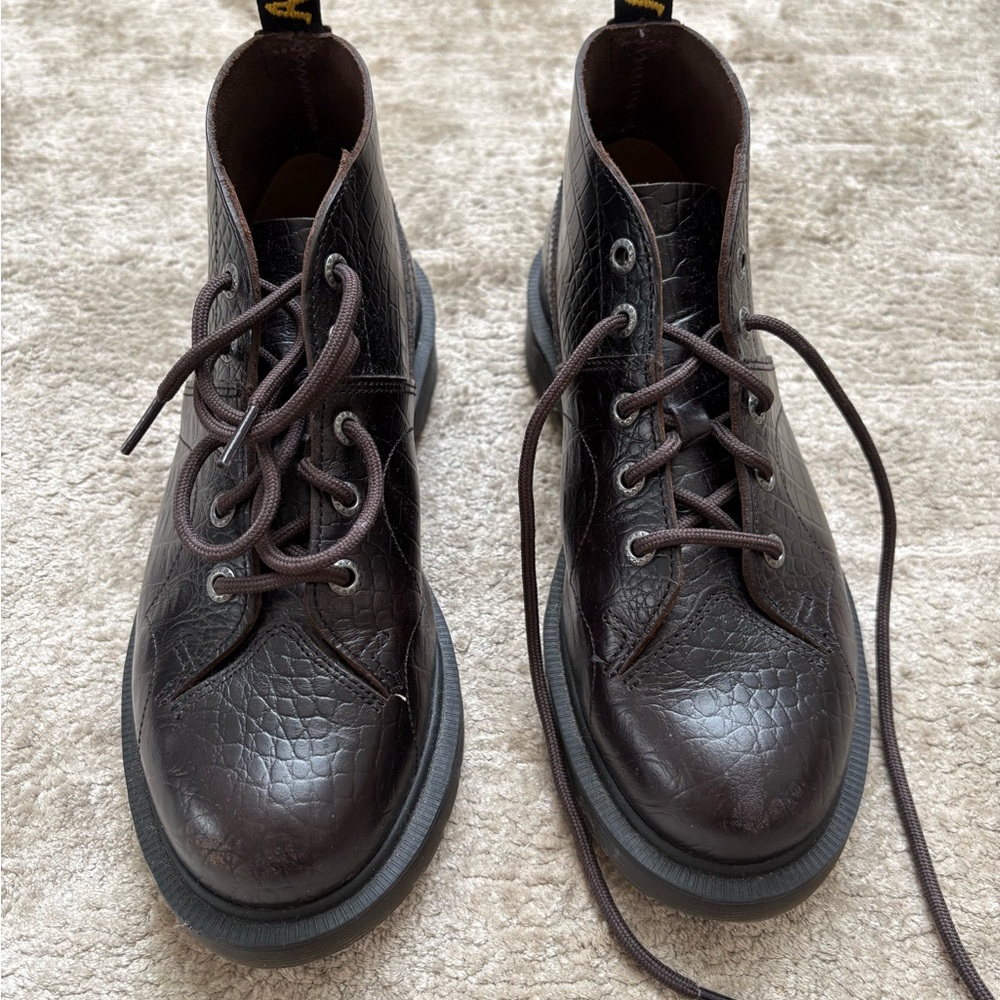 Dr. Martens Dark Brown Textured Men's Boots